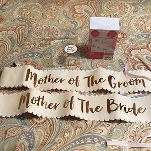 Ginger Ray Mother of the Bride and Groom part sashes pale pink and rose gold
